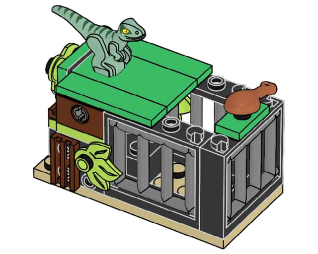Raptor and Trap, мініфігурка Лего Світ динозаврів Раптор з пасткою, 122330, полібег