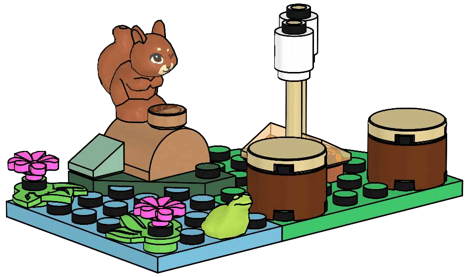 Squrrel and camp fire , полібег