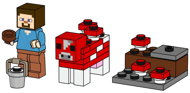 Steve with Mooshroom полібег