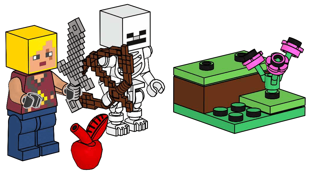 з мініфігуркою LEGO Minecraft Hero with Skeleton полібег