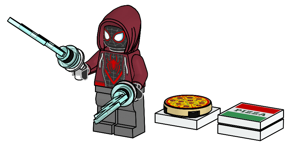 з мініфігуркою LEGO Marvel Spider-Man Miles Morales with Pizza/Майлз Моралес з піцою , полібег