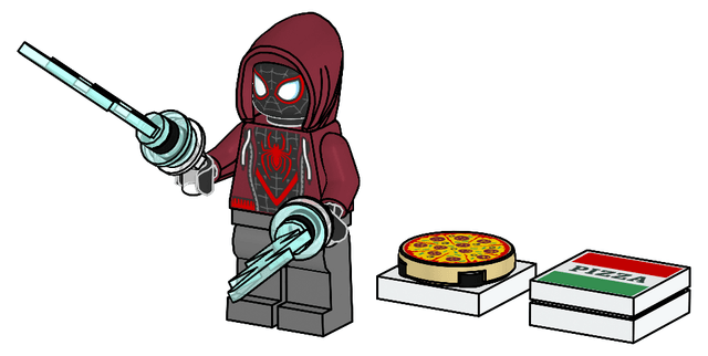 з мініфігуркою LEGO Marvel Spider-Man Miles Morales with Pizza/Майлз Моралес з піцою , полібег