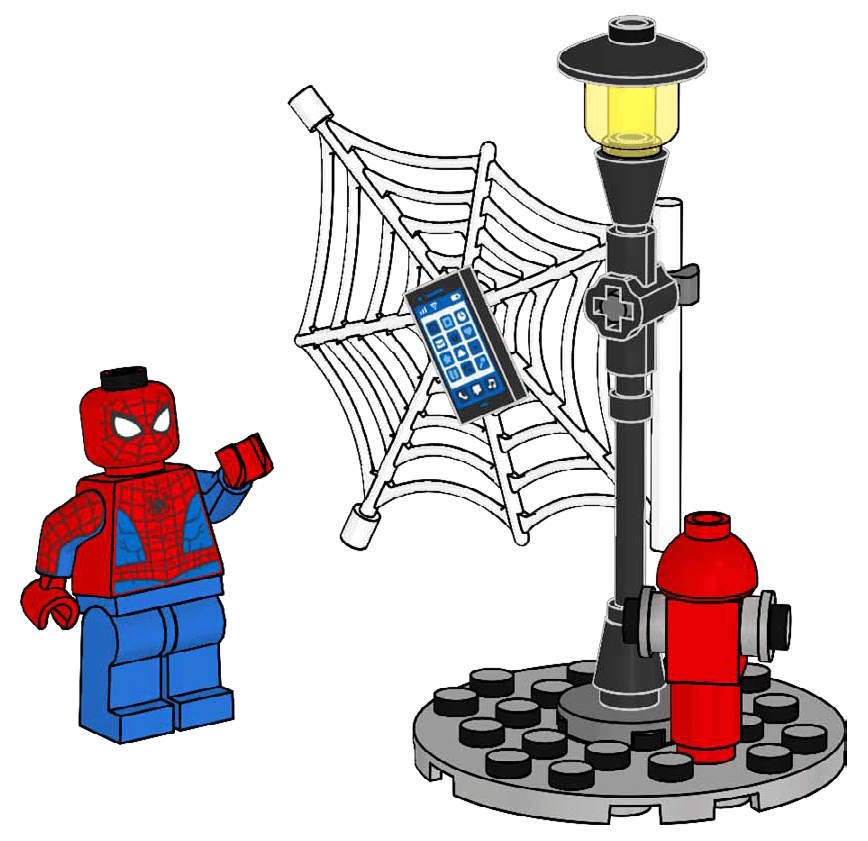 з мініфігуркою LEGO Marvel Spiderman Spider-Man with Street Light , полібег