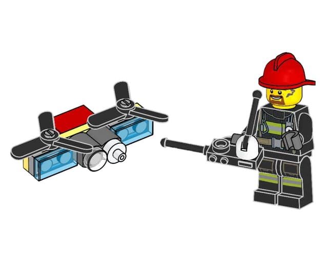 з мініфігуркою LEGO City Fireman and Drone , полібег