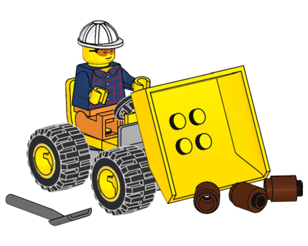 з мініфігуркою LEGO CITY Worker with Tipper Truck полібег