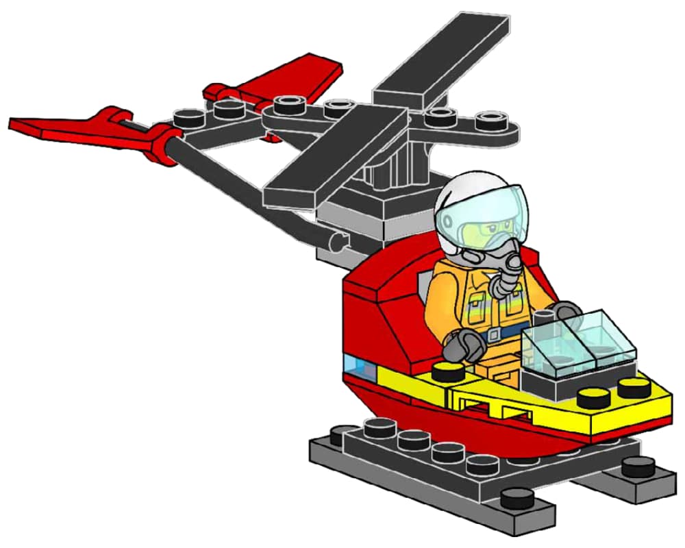 з мініфігуркою LEGO CITY Fire Helicopter , полібег