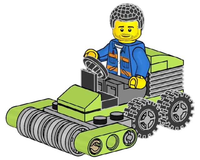 Worker with Lawn Mower, мініфігурка Лего Сіті Робітник із газонокосаркою, 952303, полібег
