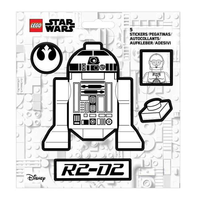 Star Wars R2-D2 Black and White Stickers