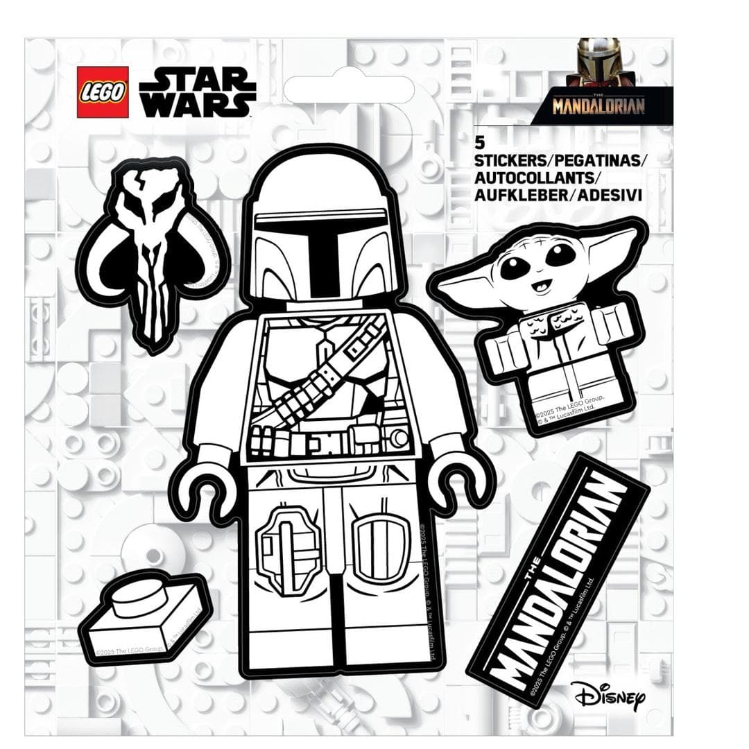 Star Wars The Mandalorian The Mandalorian Black and White Stickers