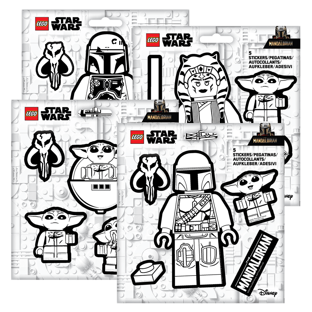 Star Wars The Mandalorian Black and White Stickers