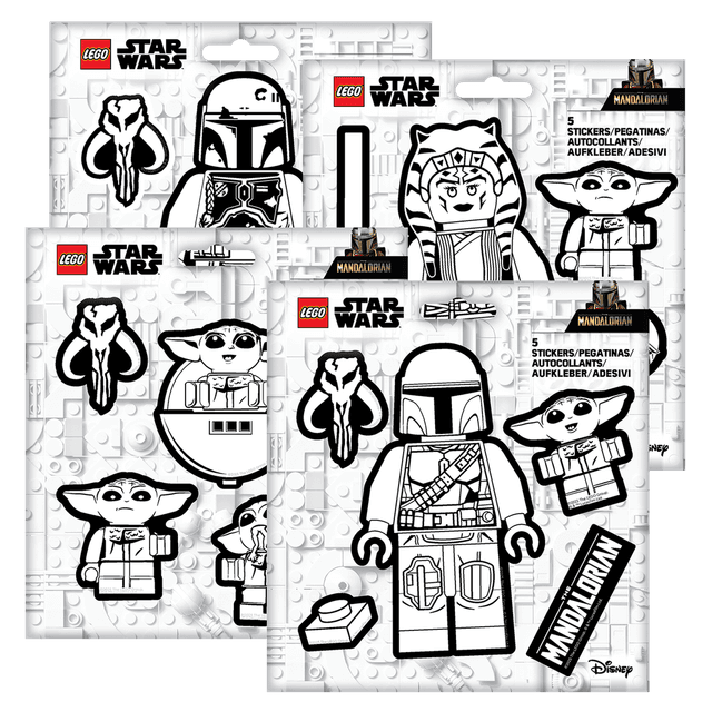 Star Wars The Mandalorian Black and White Stickers
