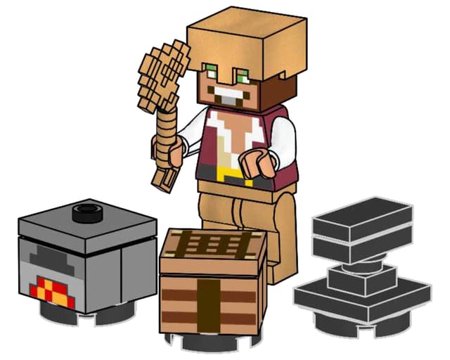 з мініфігуркою LEGO Minecraft Hero with Crafting Table, Furnace and Anvil полібег