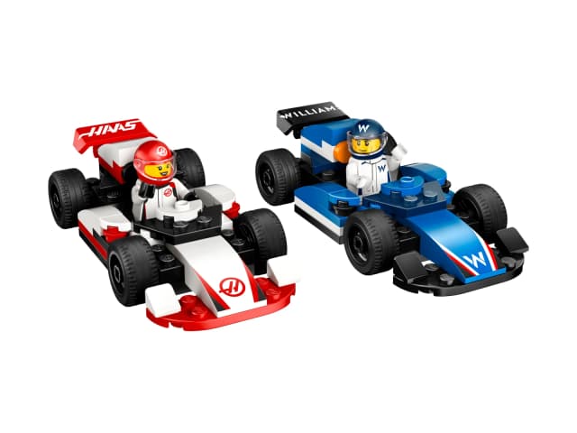 Автомобілі для перегонів F1® команд Williams Racing та Haas F1®