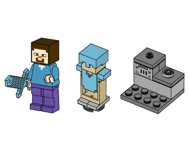 Мініфігурка LEGO MINECRAFT Steve with Diamond Armour/Лего Майнкрафт Стів з діамантовою бронею , полібег