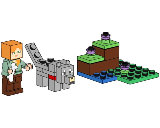 з мініфігуркою LEGO Minecraft Alex and Wolf полібег