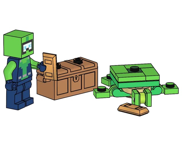 Minecraft: Водолаз і Черепаха з Скарбом — Полібег