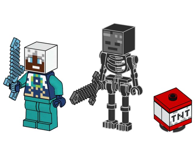 з мініфігуркою LEGO Minecraft Wither Skeleton and Ender Explorer with TNT , полібег