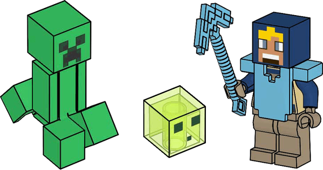з мініфігуркою LEGO Minecraft Diamond Hero, Creeper and Slime , полібег