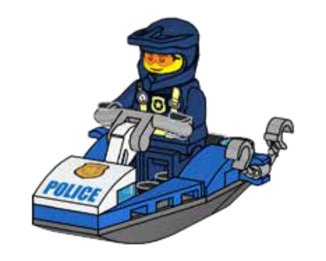 з мініфігуркою LEGO CITY Water Police Water Scooter , полібег