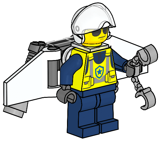 з мініфігуркою LEGO CITY City Police Officer with Jet Pack , полібег