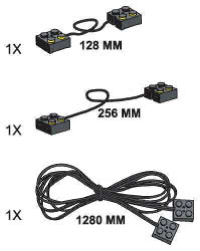 9-Volt Connecting Leads (One each of 128mm 256 mm 1280 mm)